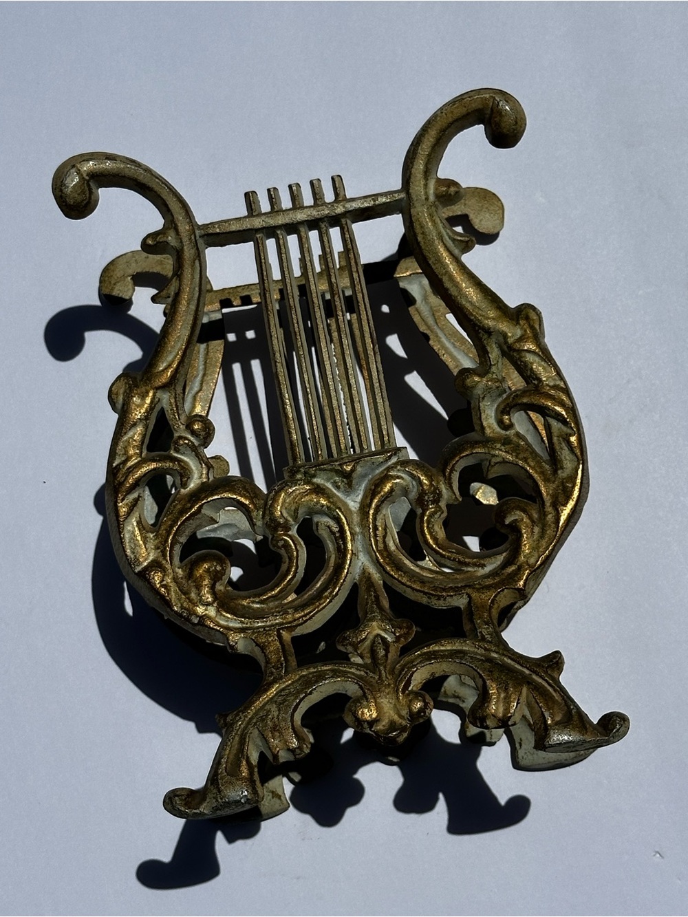 Ornate Gold Lyre Magazine/Book holder